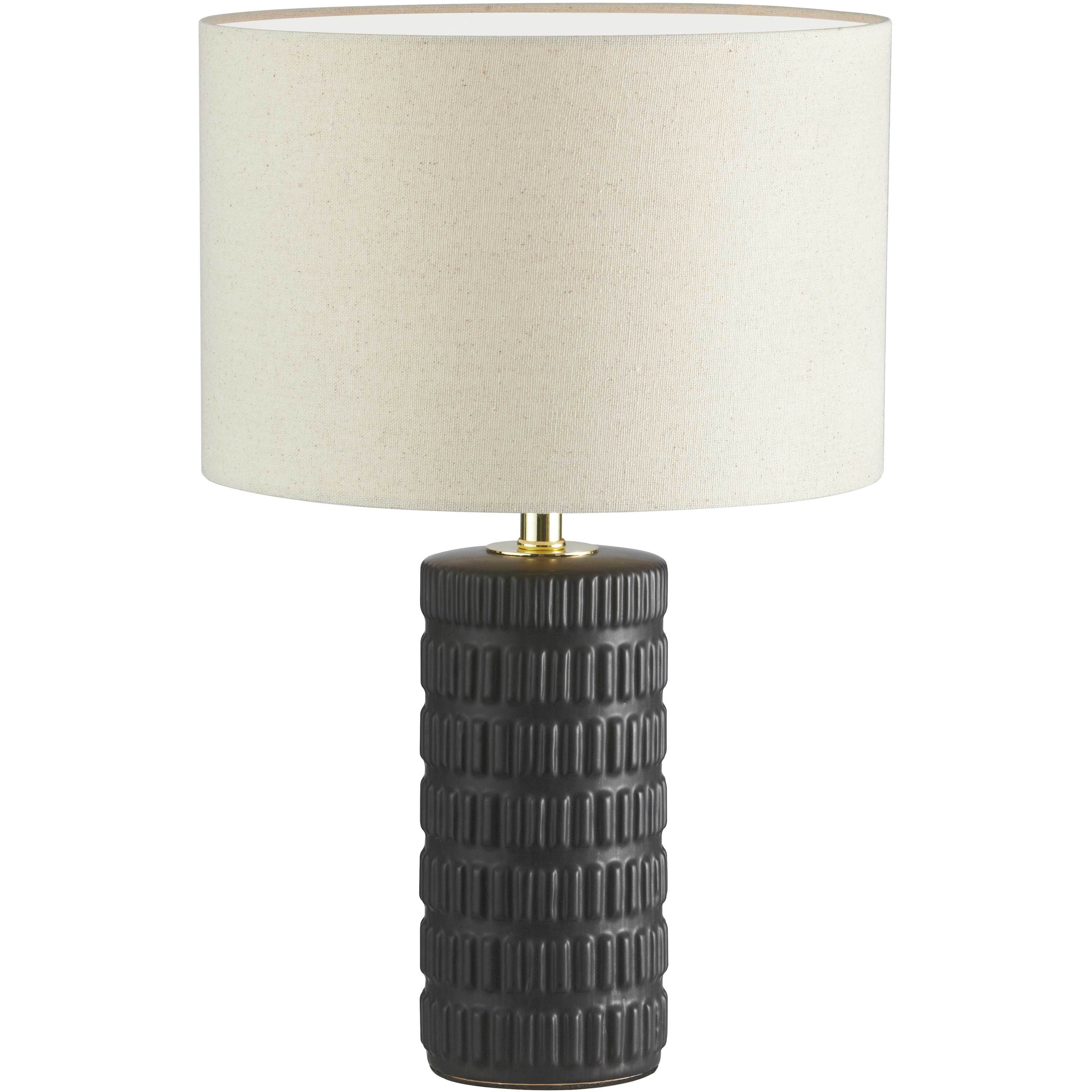 Felicity 18.25 inch 100.00 watt Matte Black with Beige Decorative Table Lamp Portable Light