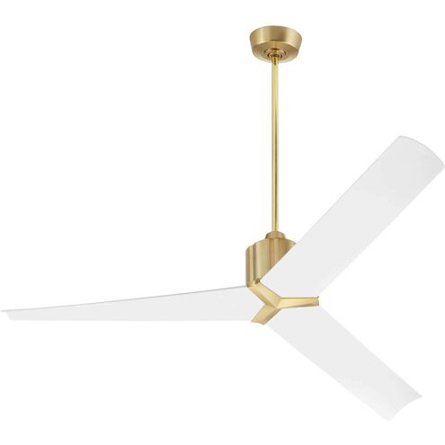 Strato 60 inch Aged Brass with Studio White Blades Ceiling Fan