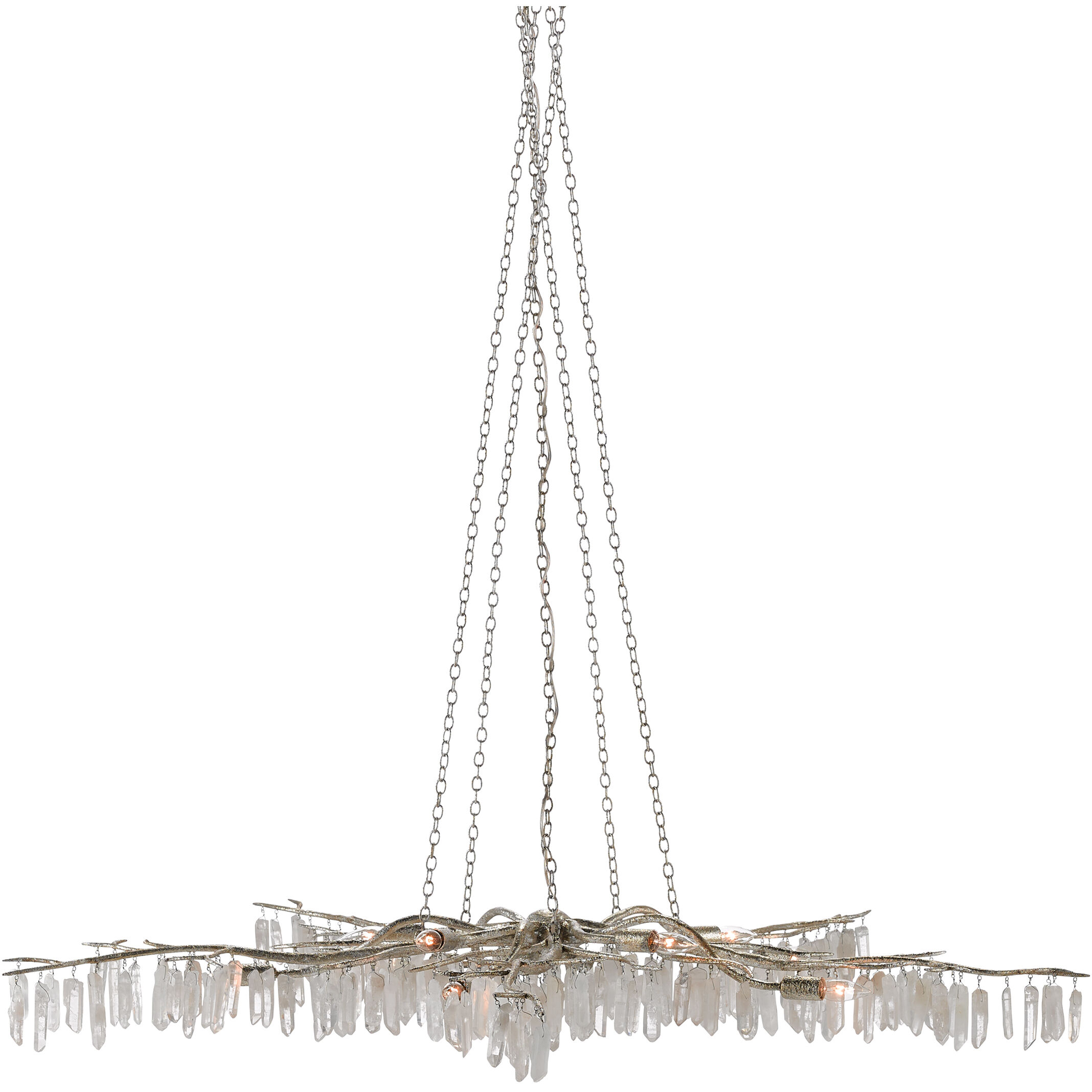 Forest Light 10 Light 62 inch Textured Silver/Natural Chandelier Ceiling Light, Aviva Stanoff Collection