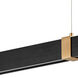 Decca LED 48 inch Aged Brass And Black Oak Linear Pendant Ceiling Light