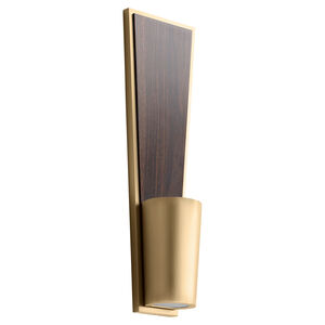 Favero 2 Light 5 inch Aged Brass/Walnut Sconce Wall Light