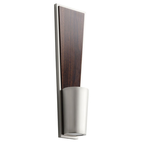Favero 2 Light 5 inch Satin Nickel/Walnut Sconce Wall Light