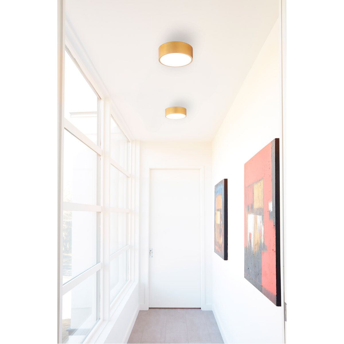 Peepers 1 Light 10 inch Aged Brass Flush Mount Ceiling Light