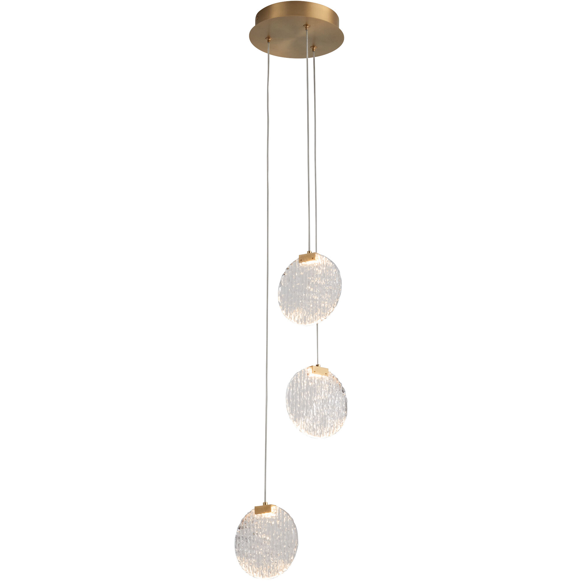 Axiom 3 Light 10 inch Aged Brass Pendant Ceiling Light