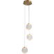 Axiom 3 Light 10 inch Aged Brass Pendant Ceiling Light