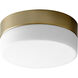 Zuri LED 7 inch Aged Brass Flush Mount Ceiling Light
