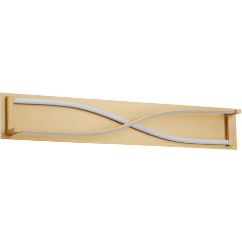 Hyperion 2 Light 34 inch Aged Brass Vanity Light Wall Light