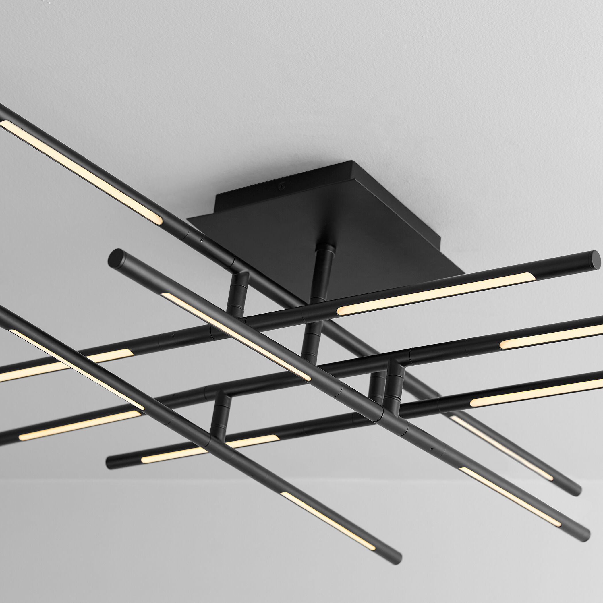 Palillos LED 37.25 inch Black Flush Mount Ceiling Light