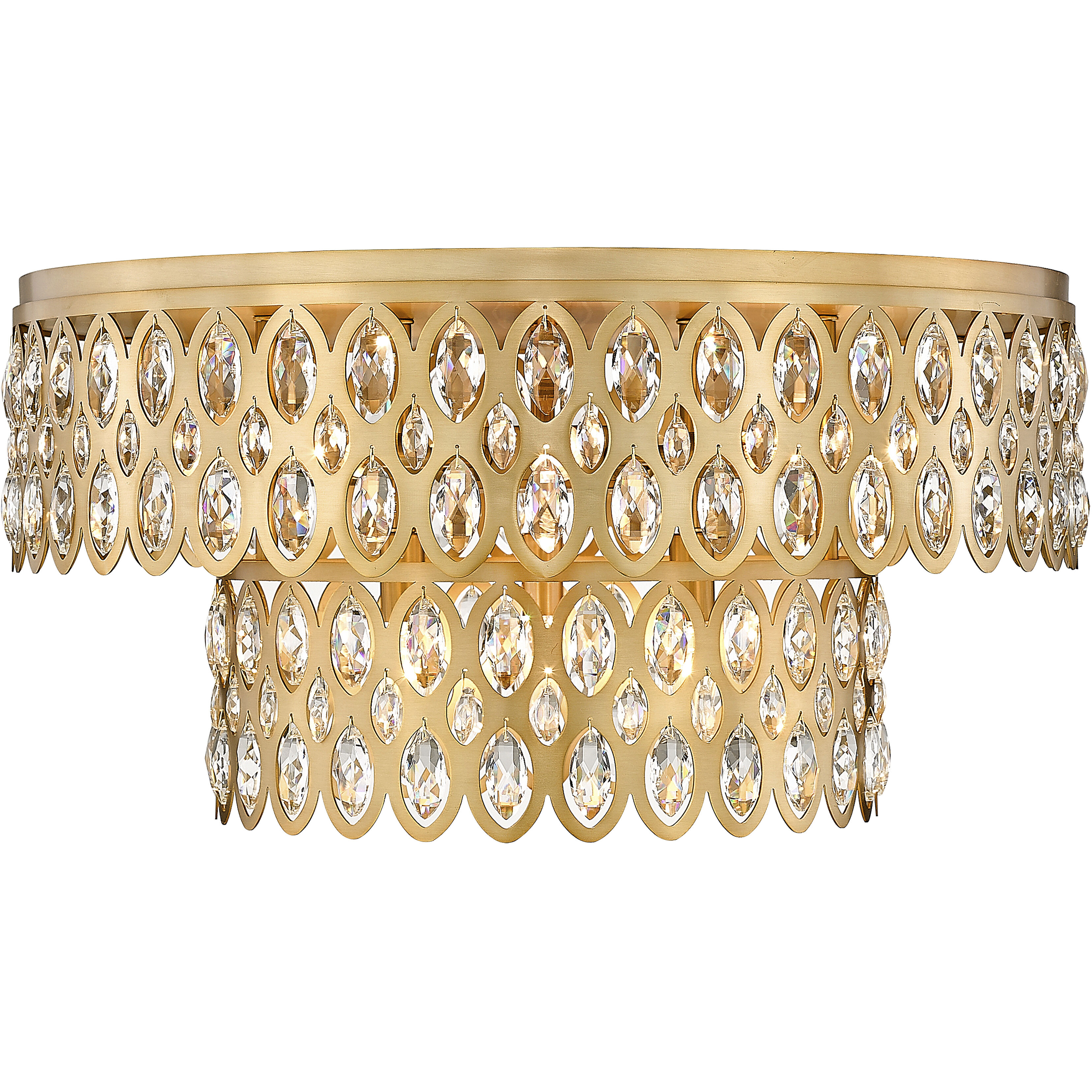 Dealey 12 Light 24 inch Heirloom Brass Flush Mount Ceiling Light