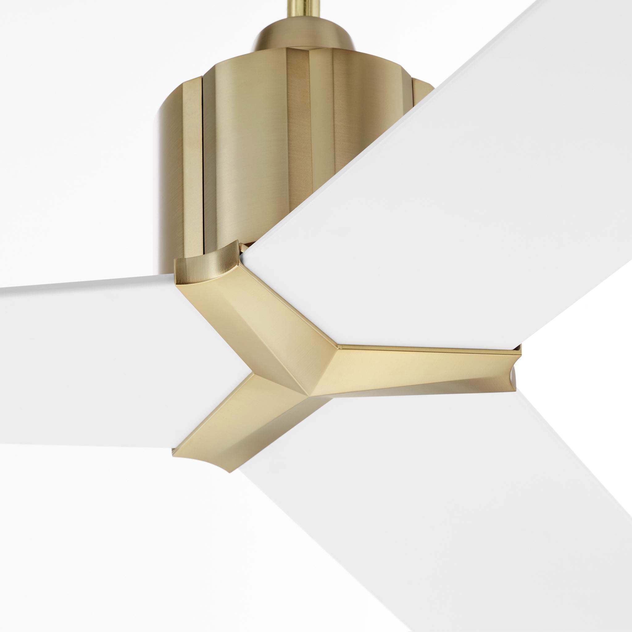 Strato 60 inch Aged Brass with Studio White Blades Ceiling Fan