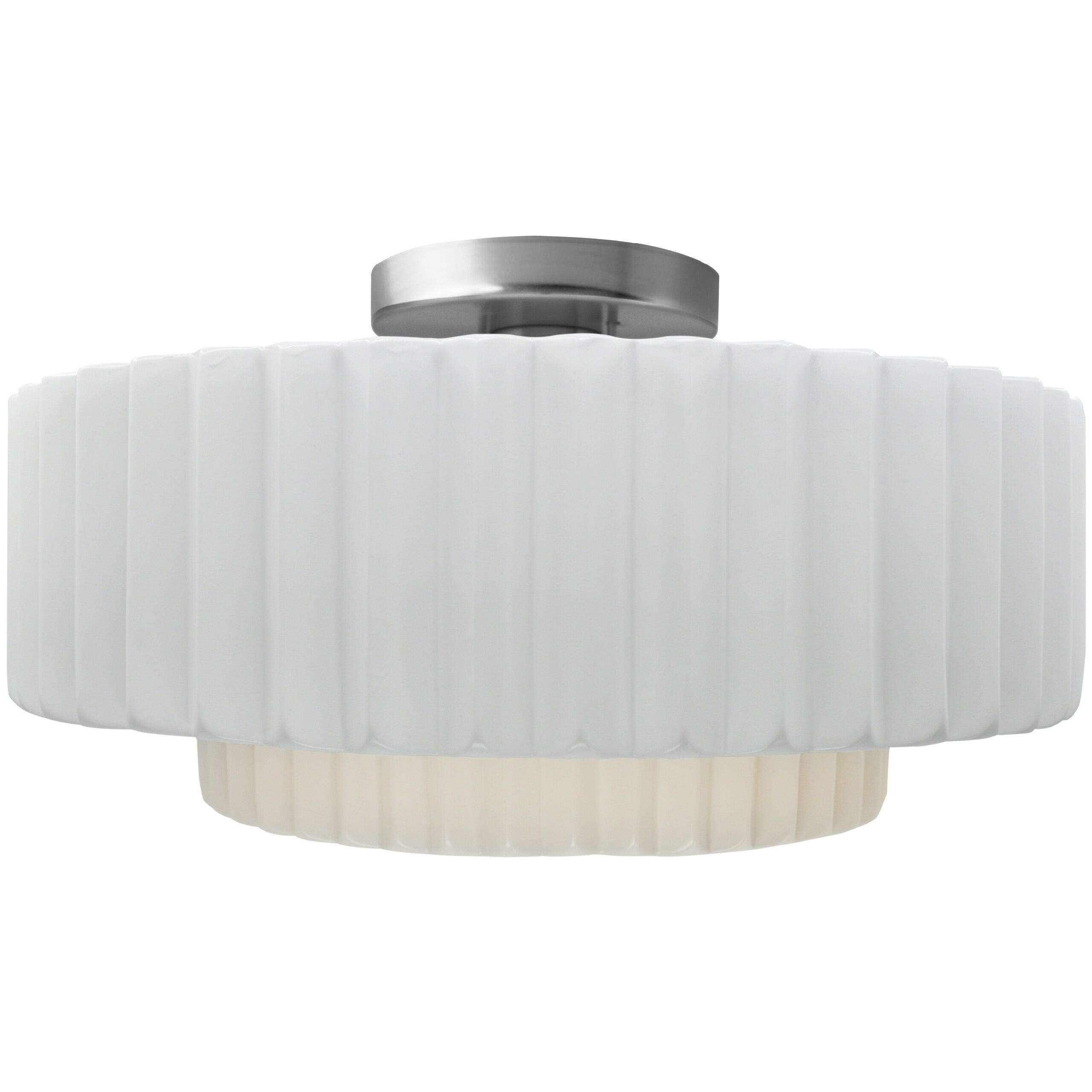 Radiance Collection - Pleated Tier 1 Light 14.50 inch Semi-Flush Mount