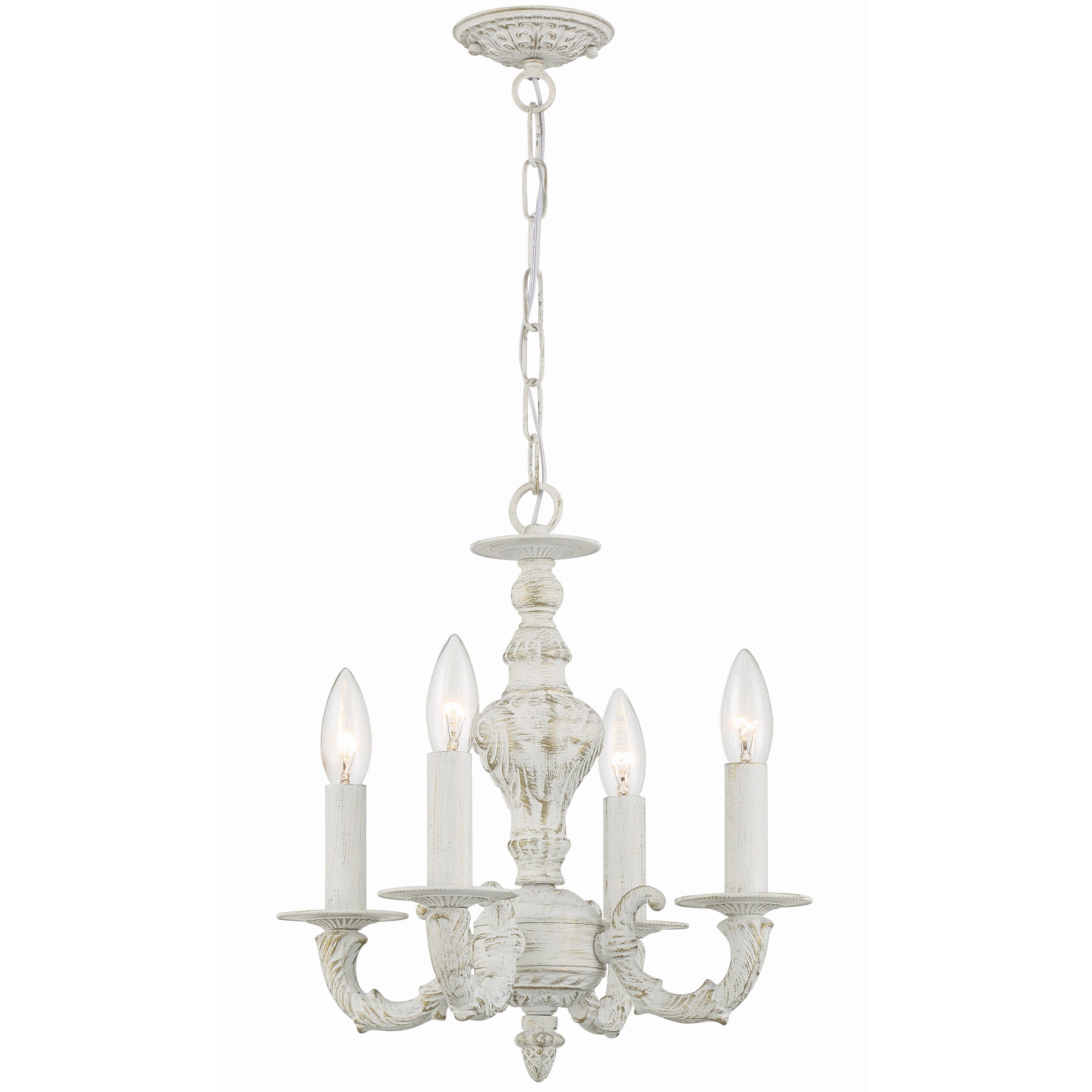Paris Market 4 Light 13.5 inch Antique White Mini Chandelier Ceiling Light