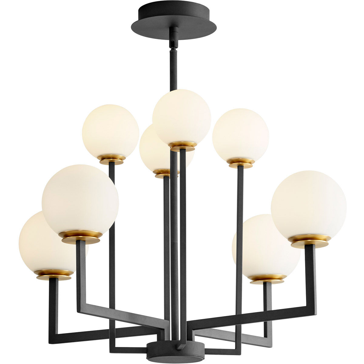 Bonzo LED 32 inch Black/Aged Brass Chandelier Ceiling Light 