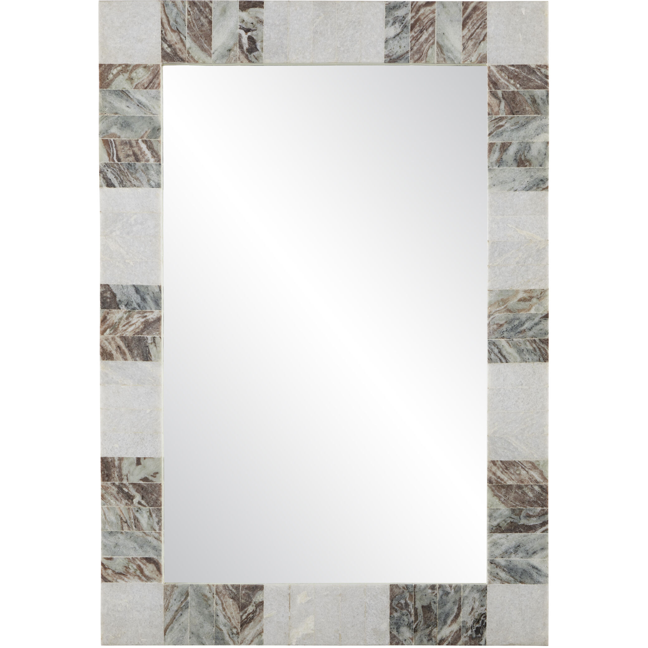 Elena 40 X 28 inch White and Brown with Mirror Mirror