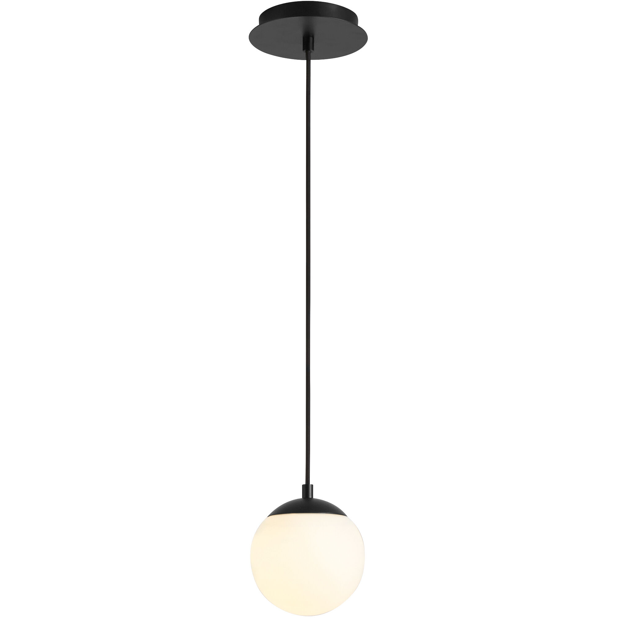 Luna 1 Light 6 inch Black Pendant Ceiling Light in 4000K