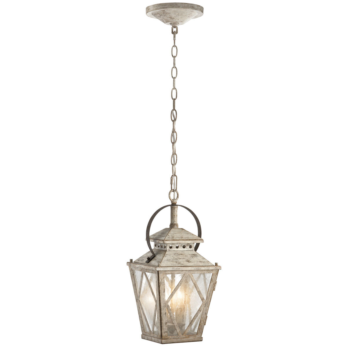 Hayman Bay 2 Light 8.5 inch Distressed Antique White Indoor Lantern Pendants Ceiling Light