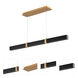 Decca LED 48 inch Aged Brass And Black Oak Linear Pendant Ceiling Light
