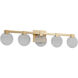 Axiom 5 Light 38 inch Aged Brass Vanity Light Wall Light