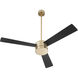 Allegro 52 inch Aged Brass with Matte Black/Walnut Blades Ceiling Fan