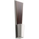 Favero 2 Light 5 inch Satin Nickel/Walnut Sconce Wall Light