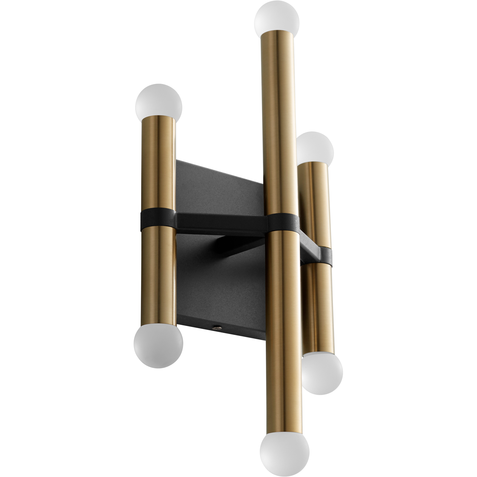 Nero 6 Light 7 inch Black/Aged Brass Sconce Wall Light