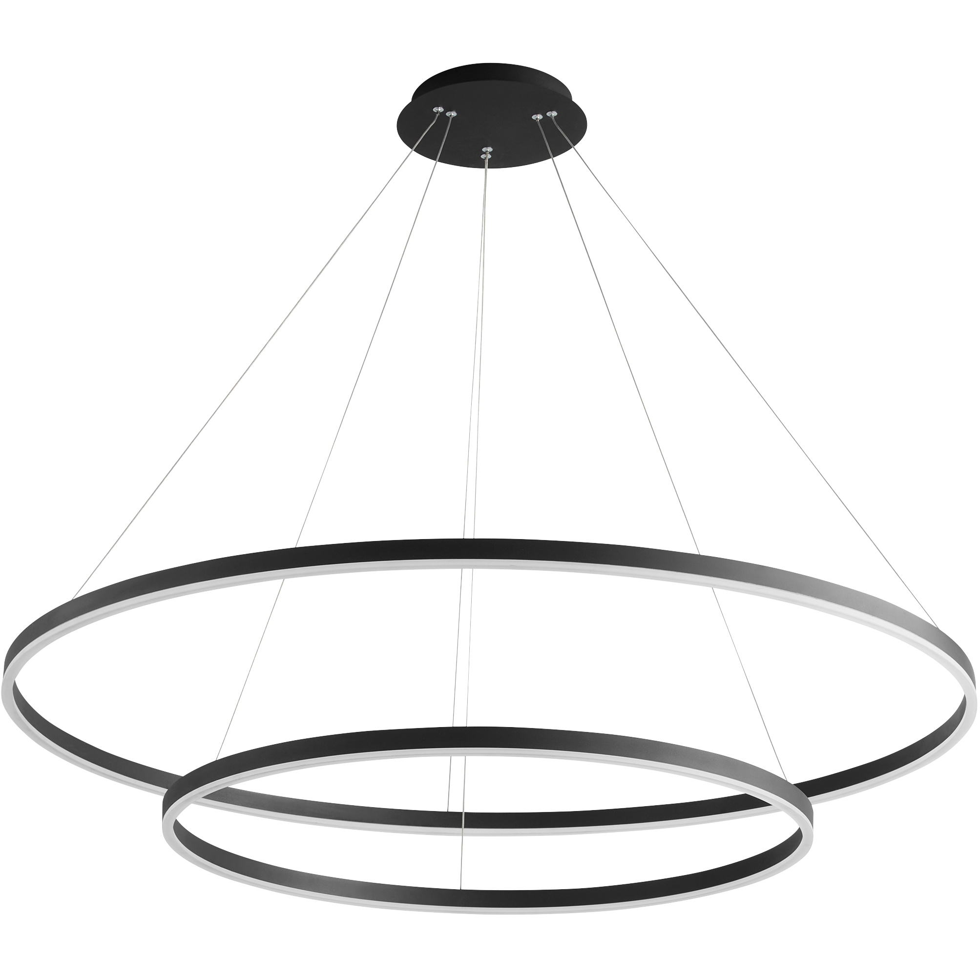 Circulo 2 Light 48 inch Black Pendant Ceiling Light