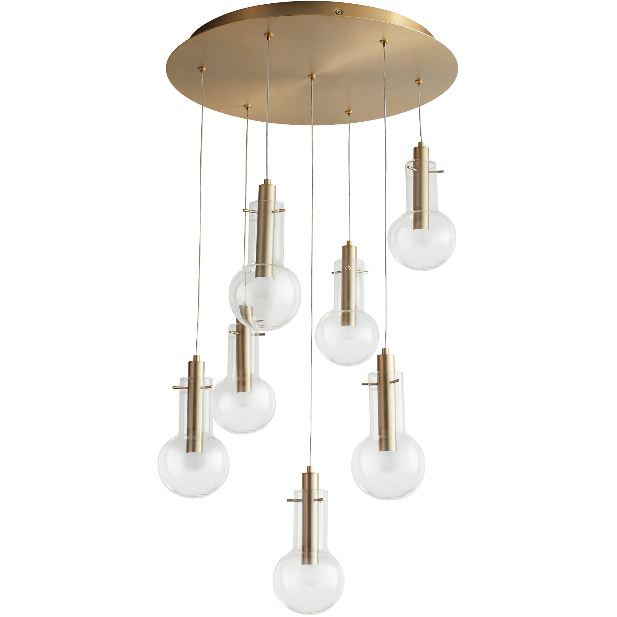 Primo 7 Light 18 inch Aged Brass Pendant Ceiling Light