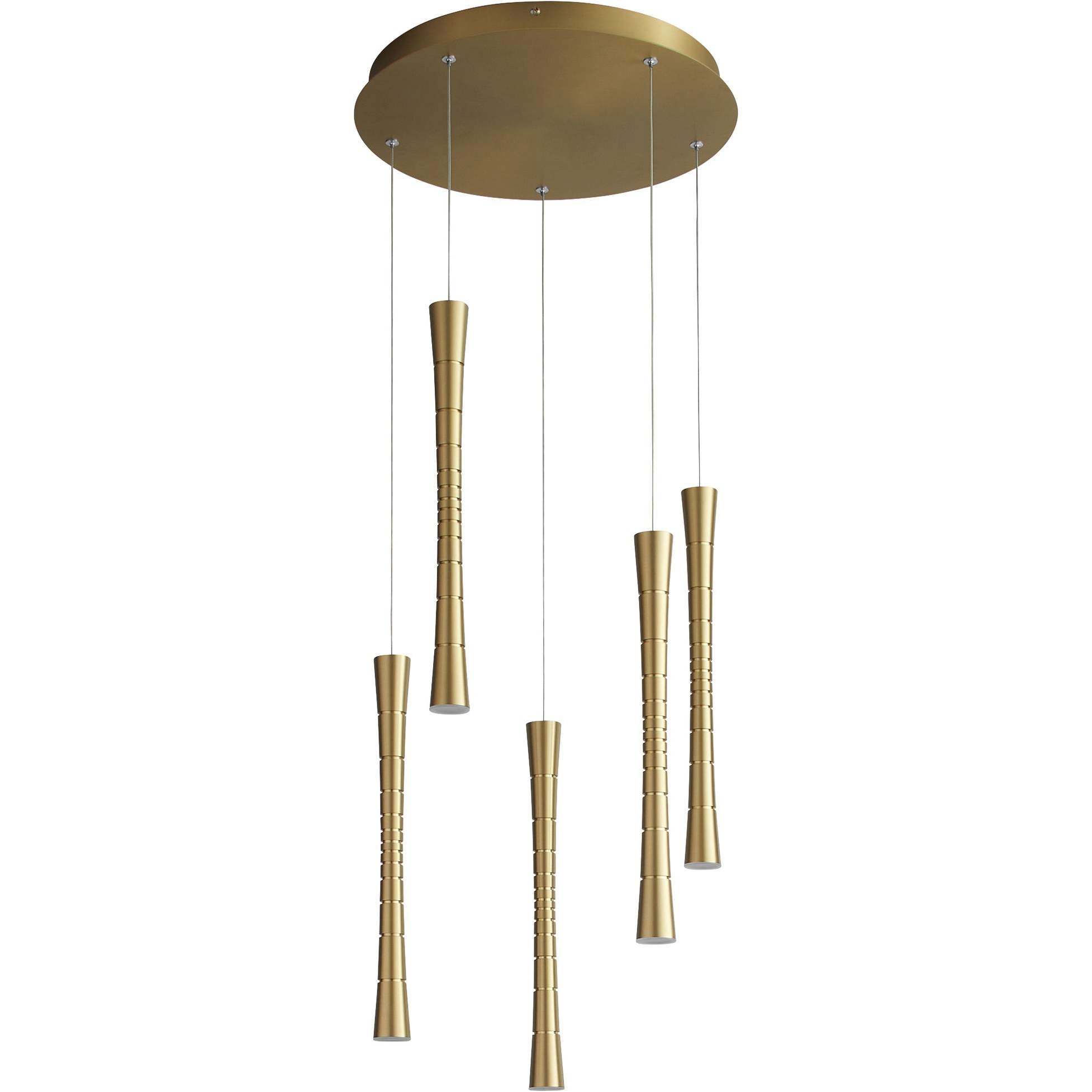 Sabre 5 Light 15.75 inch Aged Brass Pendant Ceiling Light