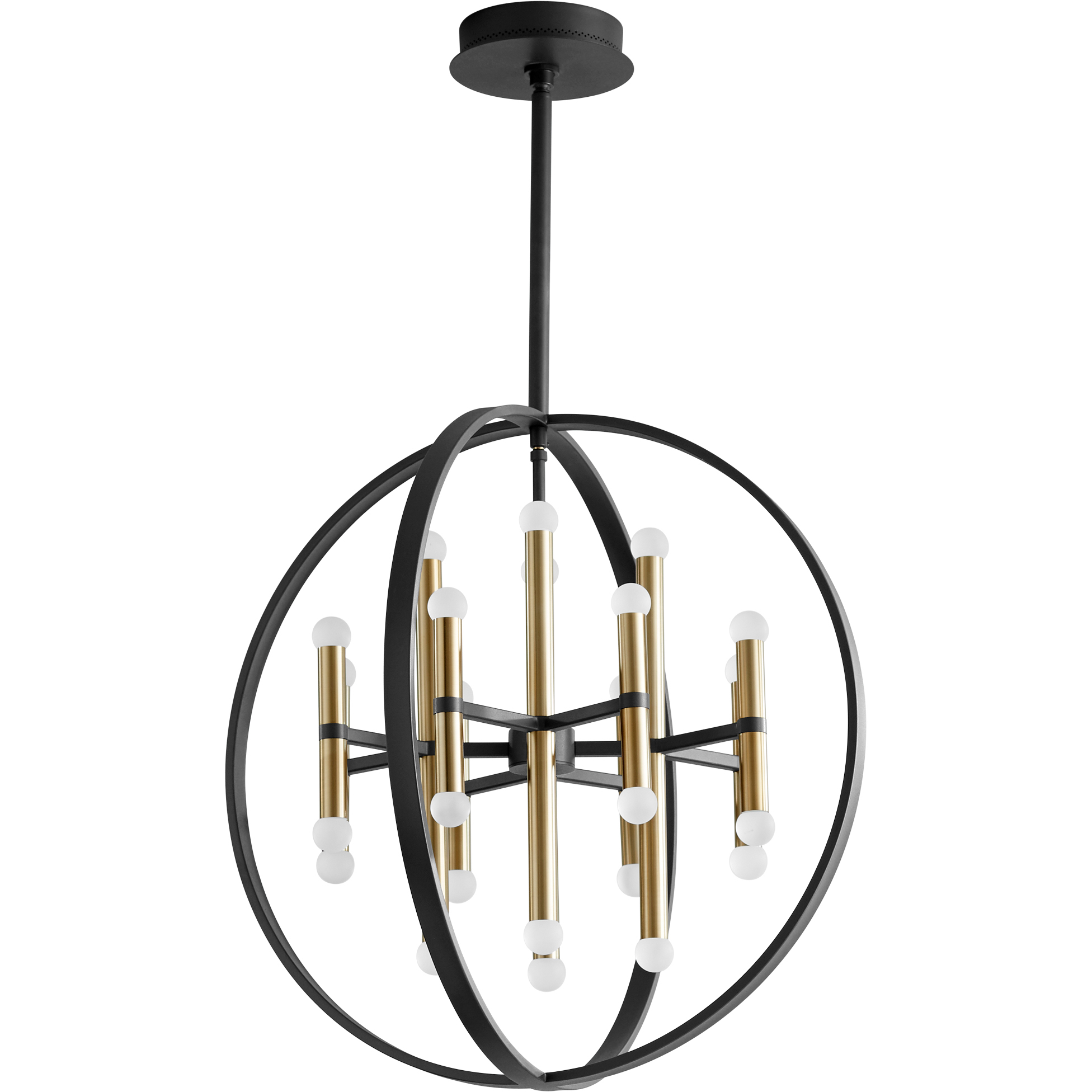 Nero 24 Light 24 inch Black/Aged Brass Chandelier Ceiling Light