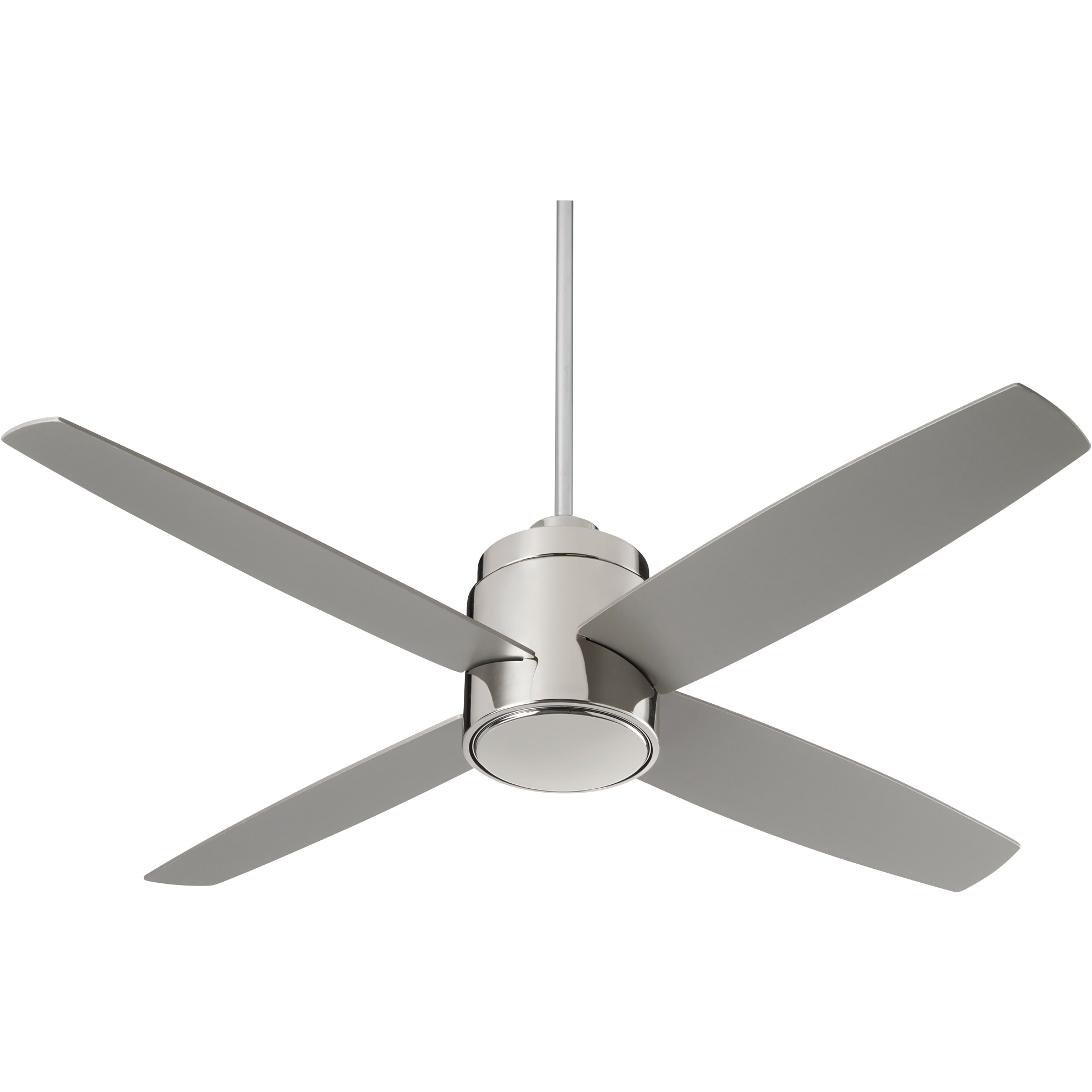 Oslo 52 inch Polished Nickel with Silver Blades Indoor Fan, Light Kit Sold Separately