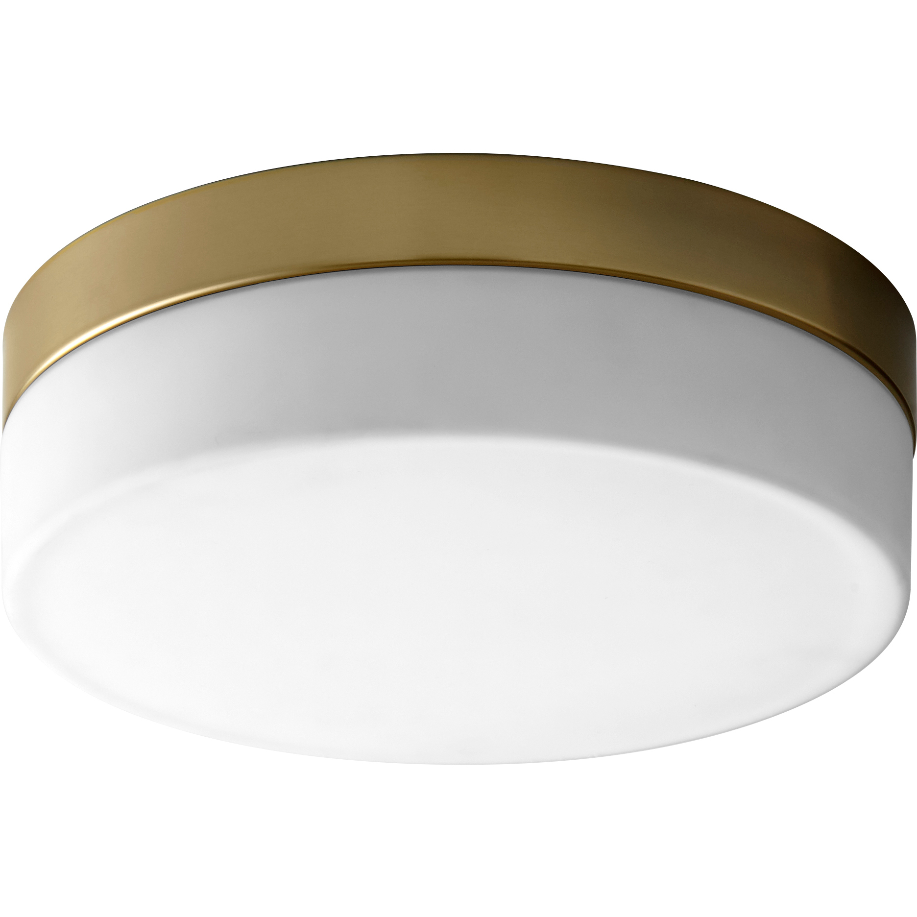 Zuri LED 11 inch Aged Brass Flush Mount Ceiling Light 